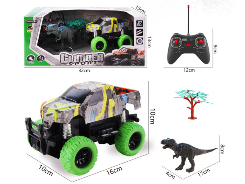 1:24 4-Channel Remote Control Cross Country Car With Dinosaur