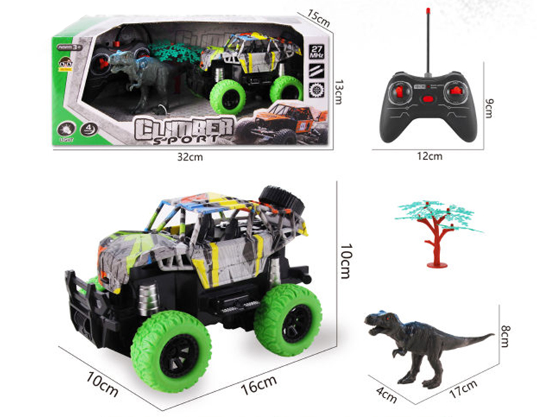 1:24 4-Channel Remote Control Cross Country Car With Dinosaur