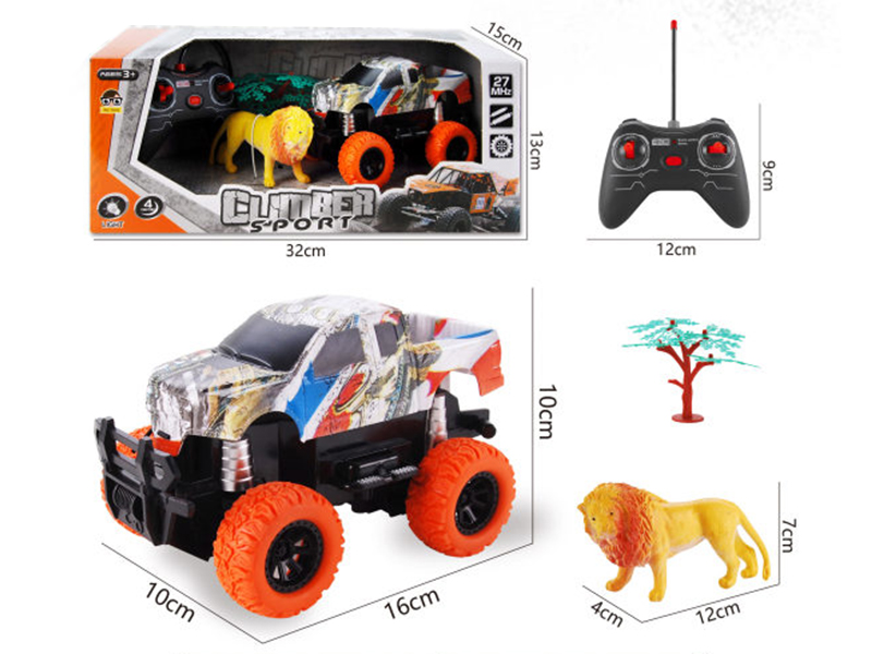 1:24 4-Channel Remote Control Cross Country Car With Animal