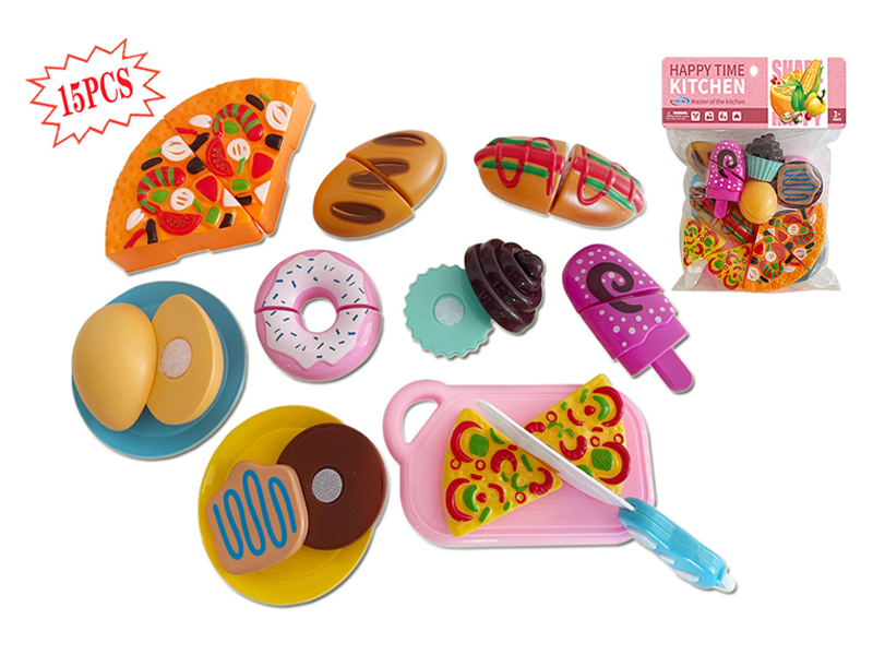 15PCS Cutting Pizza Bread Toy