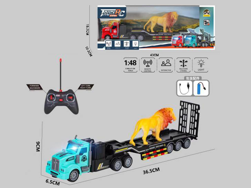 4-Channel Remote Control Flat-Bed Trailer