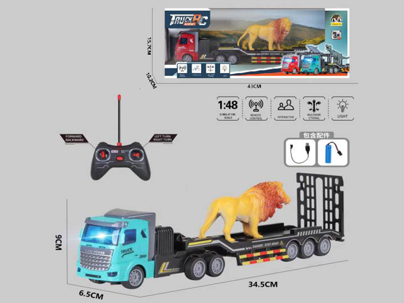 4-Channel Remote Control Flat-Bed Trailer