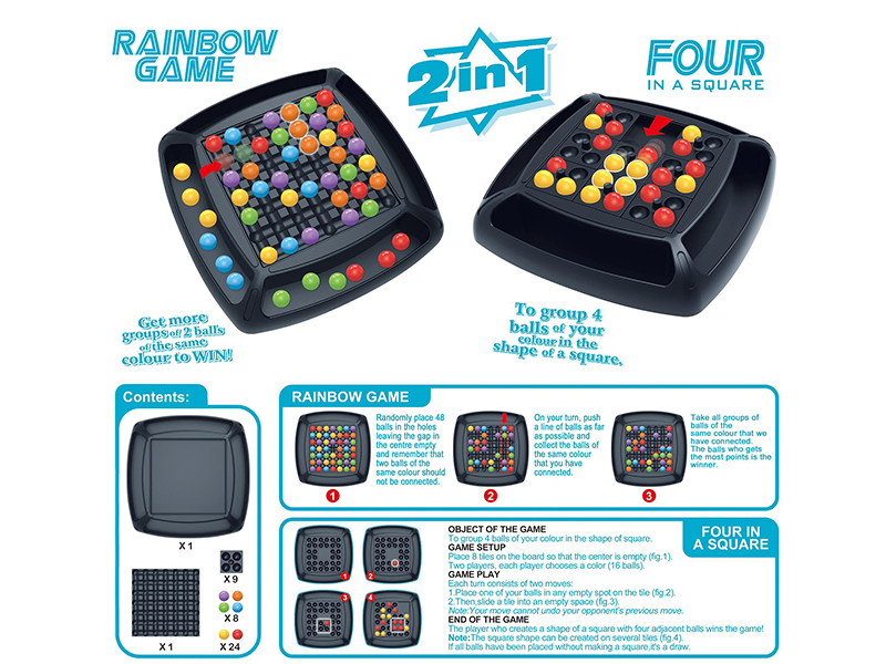 2 In 1 Rainbow Ball & Four In A Square