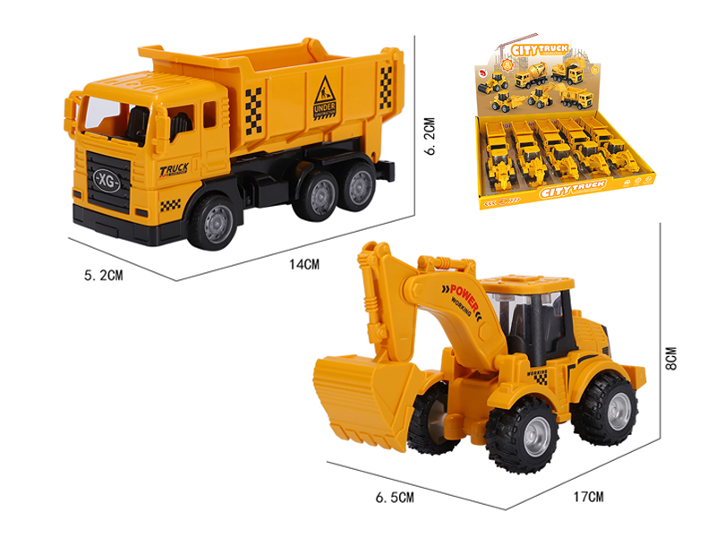 10Pcs Friction Simulated Engineering Vehicle Earth Moving Vehicle Excavator