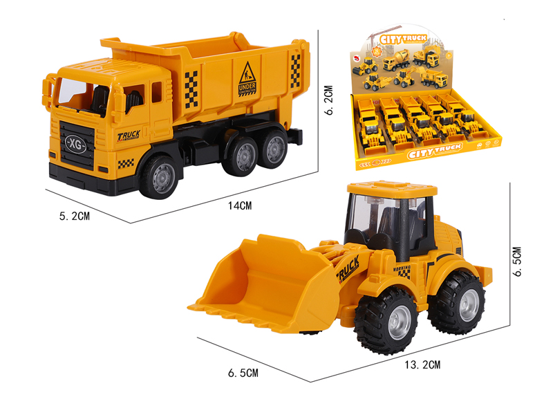 10Pcs Friction Simulated Engineering Vehicle Earth Moving Vehicle Bulldozer