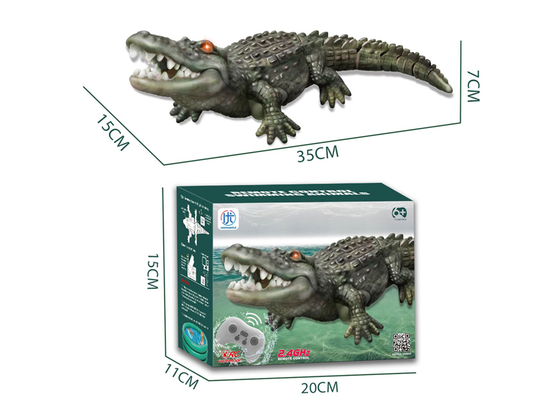 R/C Green Crocodile Playing In Water