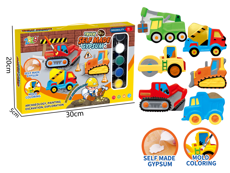 Engineering Vehicle Series Gypsum Archaeological Painting