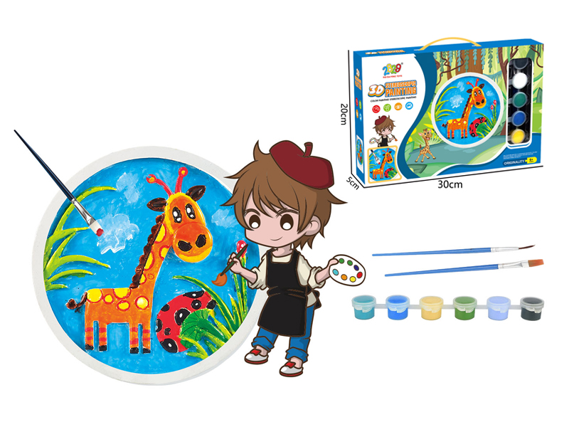 Six Color Giraffe Plaster Painting