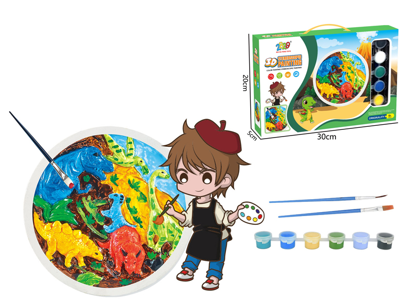 Six Color Dinosaur Gypsum Painting