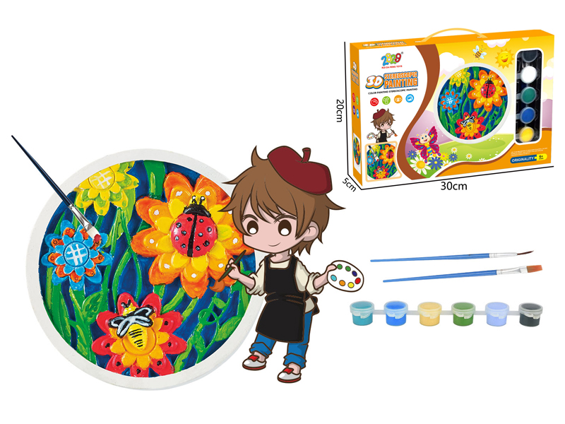 Six Color Flower Gypsum Painting