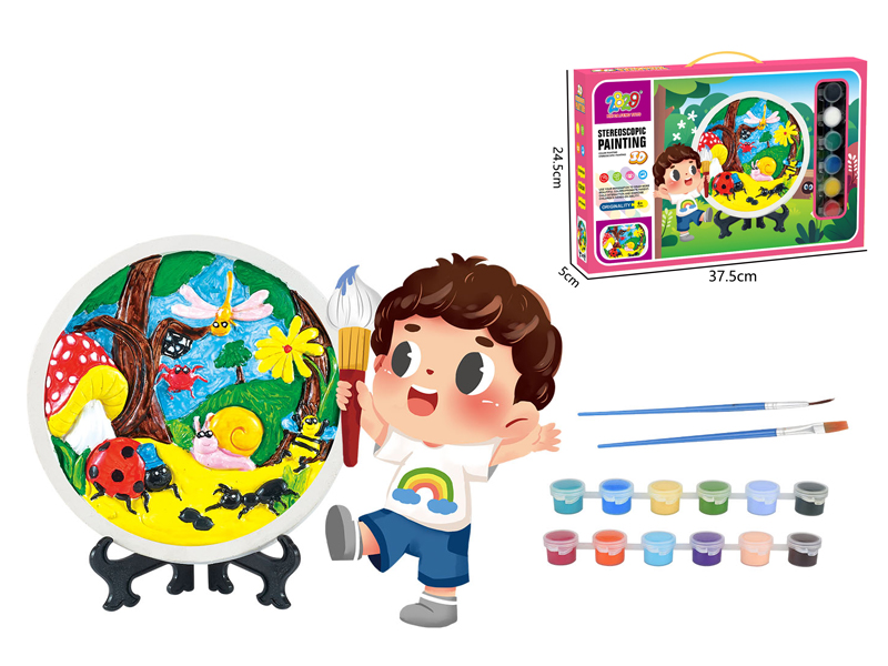 Insect Gypsum Painting - 12 Colors+Stand