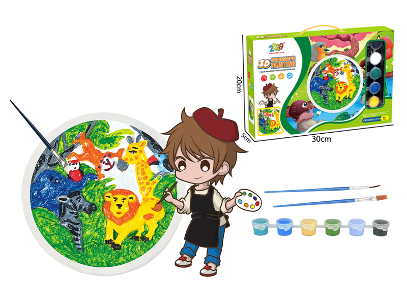 Six Color Animal Gypsum Painting