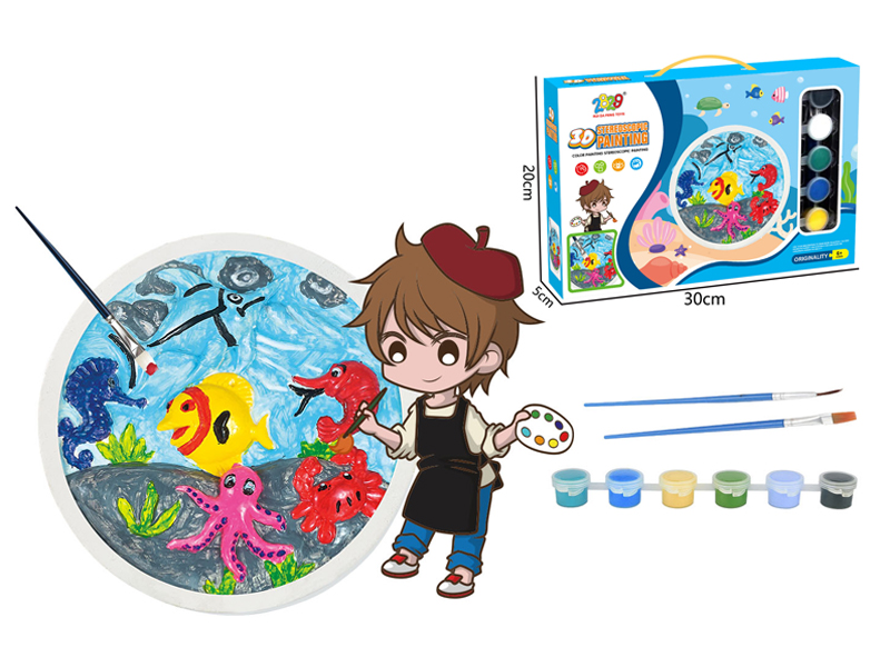 Six Color Underwater World Animal Gypsum Painting