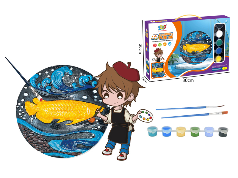 Six Color Gypsum Painting Of Goldfish