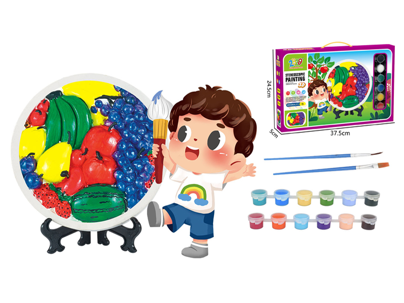 Fruit Plaster Painting - 12 Colors+Stand