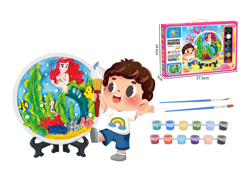 Mermaid Plaster Painting - 12 Colors+Stand