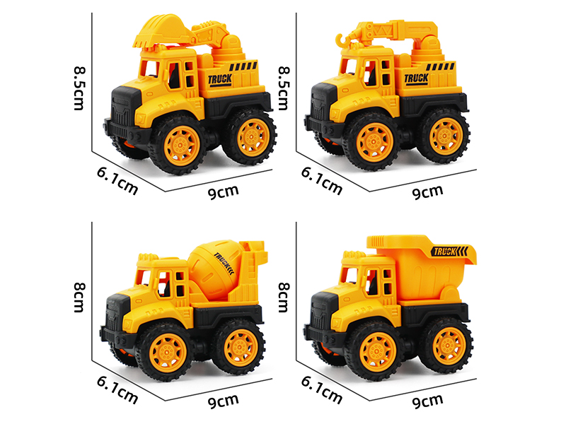 Solid Color Mini Simulated Friction Engineering Truck 1pcs