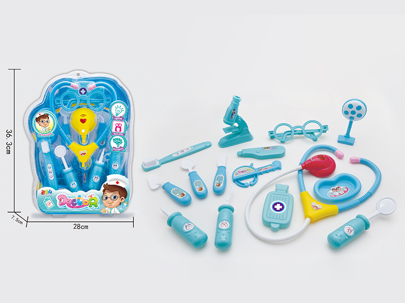 Blue Children's Doctor Set(With IC Light)15PCS