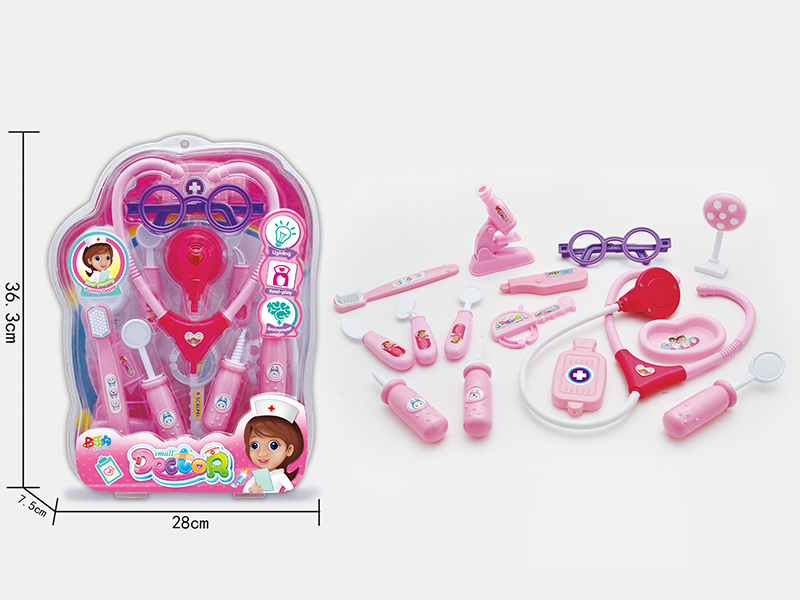 Pink Children's Doctor Set(With IC Light)15PCS
