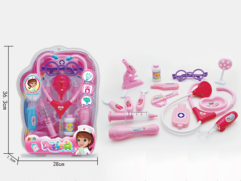 Pink Children's Doctor Set(With IC Light)15PCS