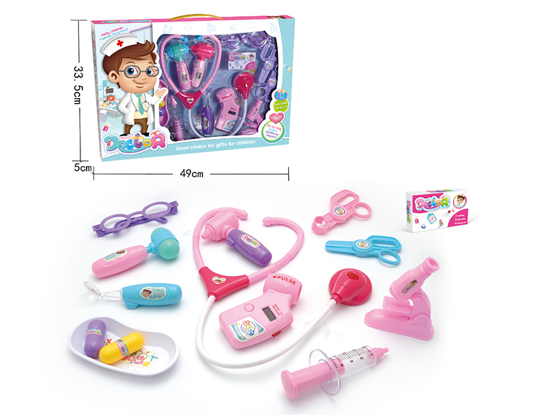 Pink Children's Doctor Set(With IC,Light)15PCS