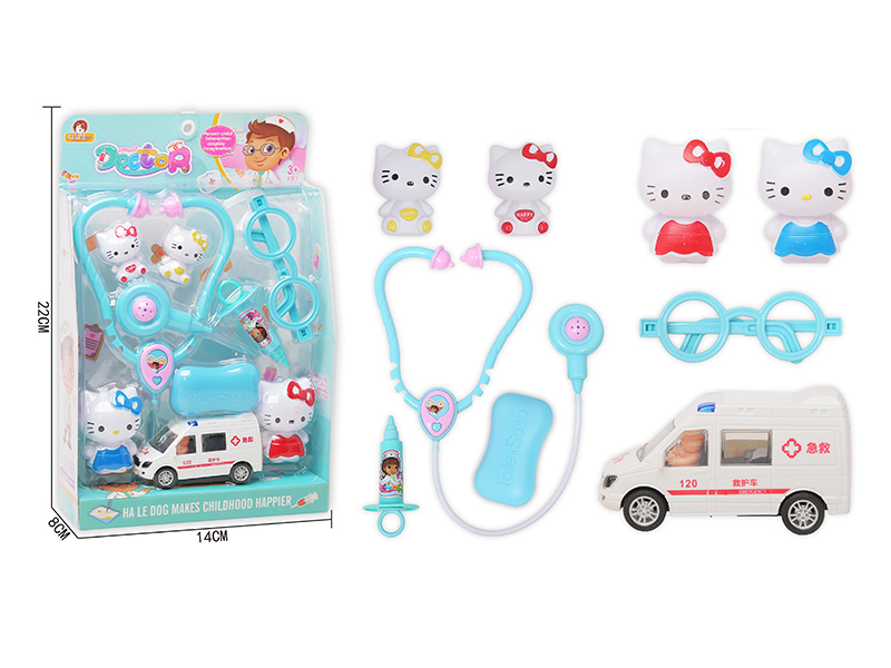 Doctor Set(With Hello Kitty,Ambulance)8PCS