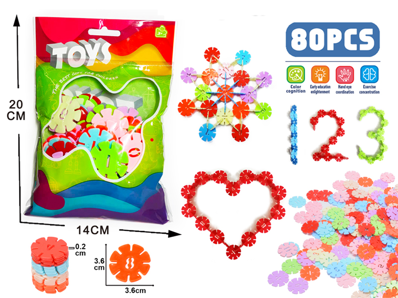 80PCS Large 3.6Cm Snowflake Flakes