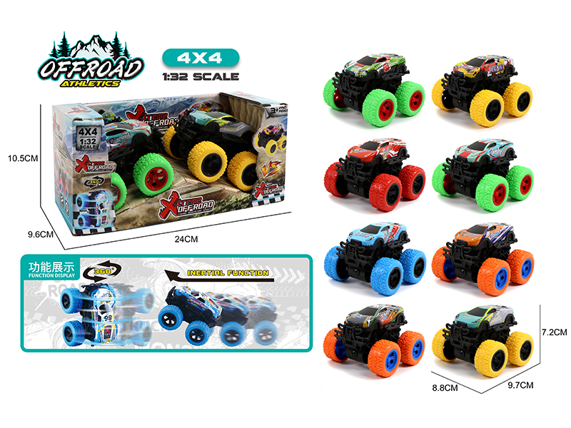 2PCS Double Friction Big Foot Climbing Metal Car