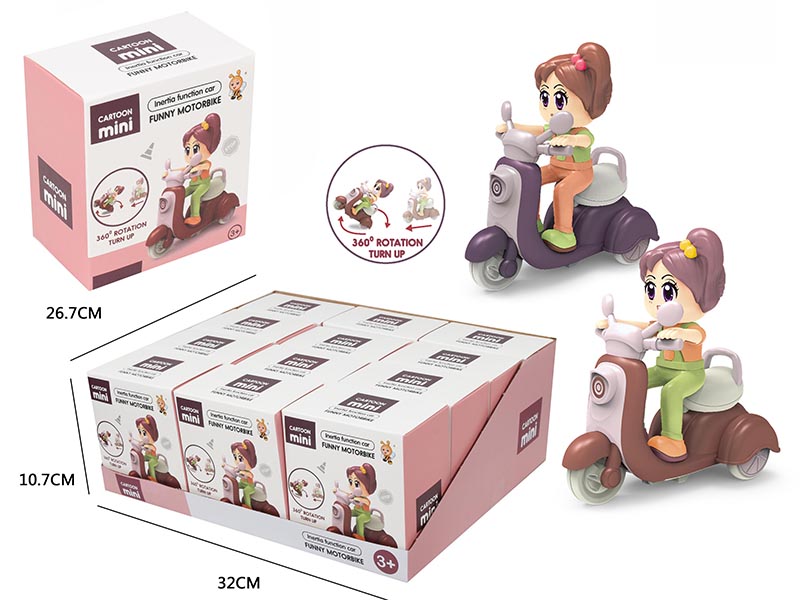 Girl Motorcycle Friction Car(12PCS/Box)