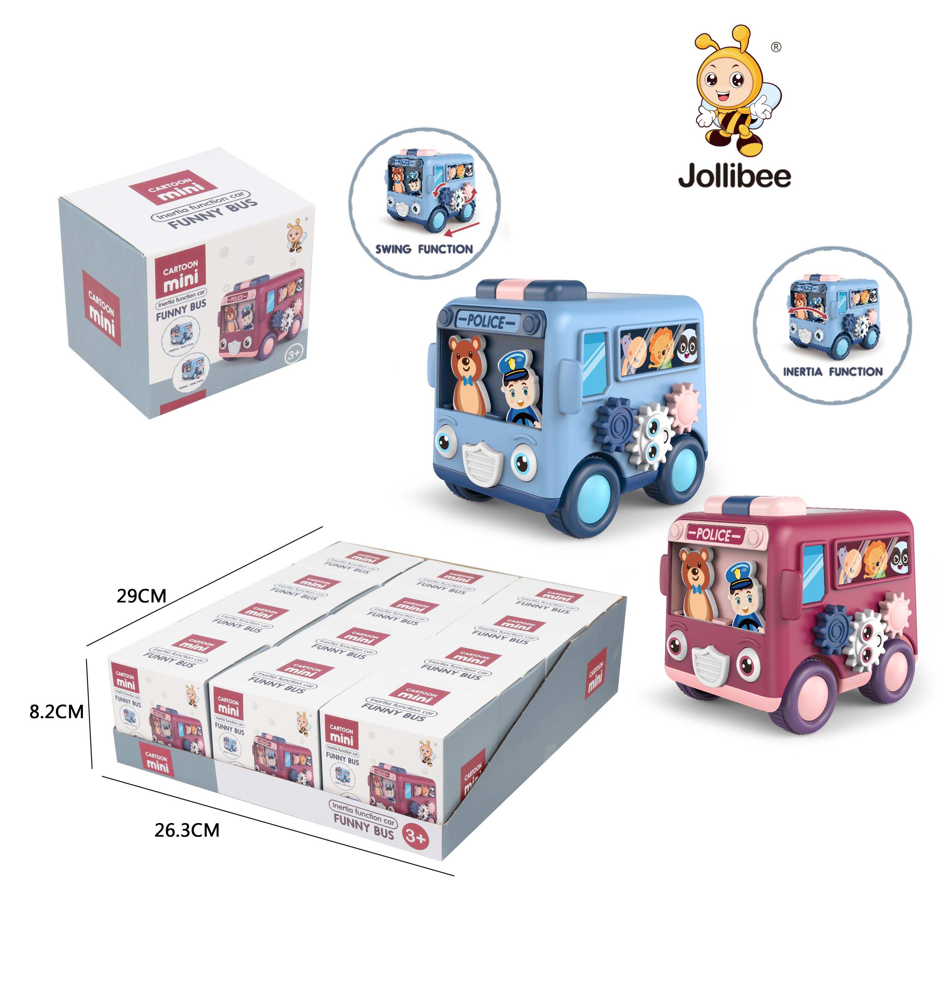 Swing Bus Inertia Car(12PCS)