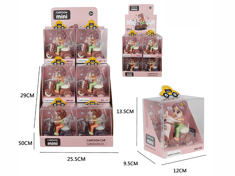 Girl Motorcycle Friction Car(12PCS/Box)