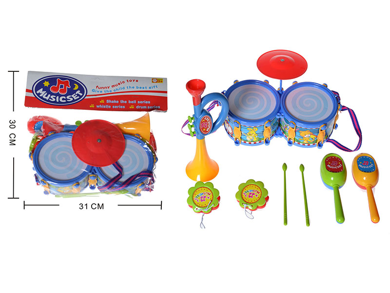 Cartoon Musical Instrument Jazz Drum Set