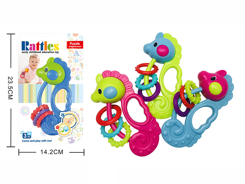 Baby Rattle Cartoon Sea Horse