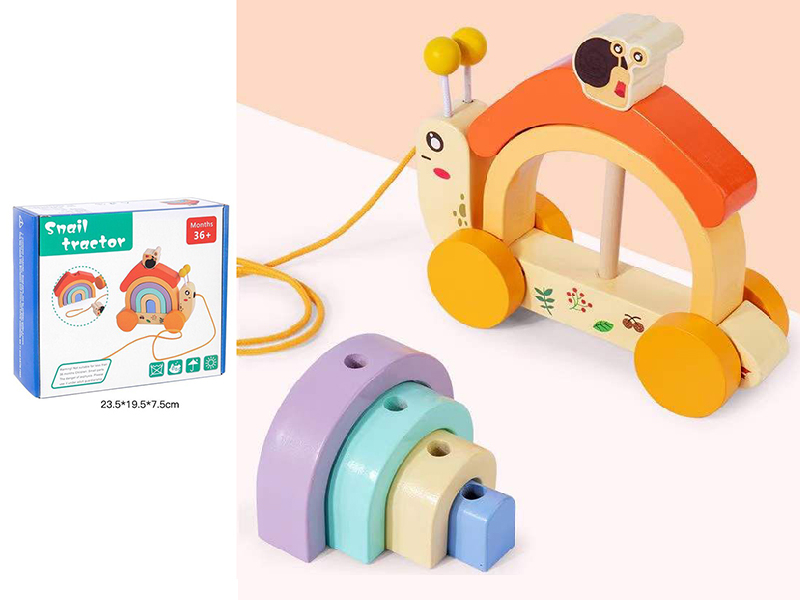Wooden Snail Car Pull Toy
