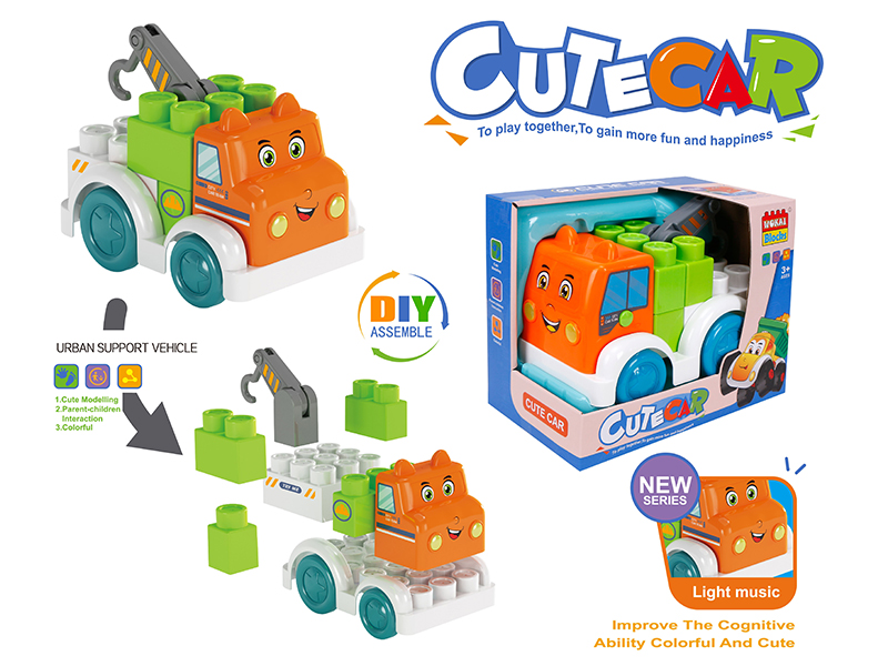 Building Blocks Engineering Truck(Crane)With Light And Music