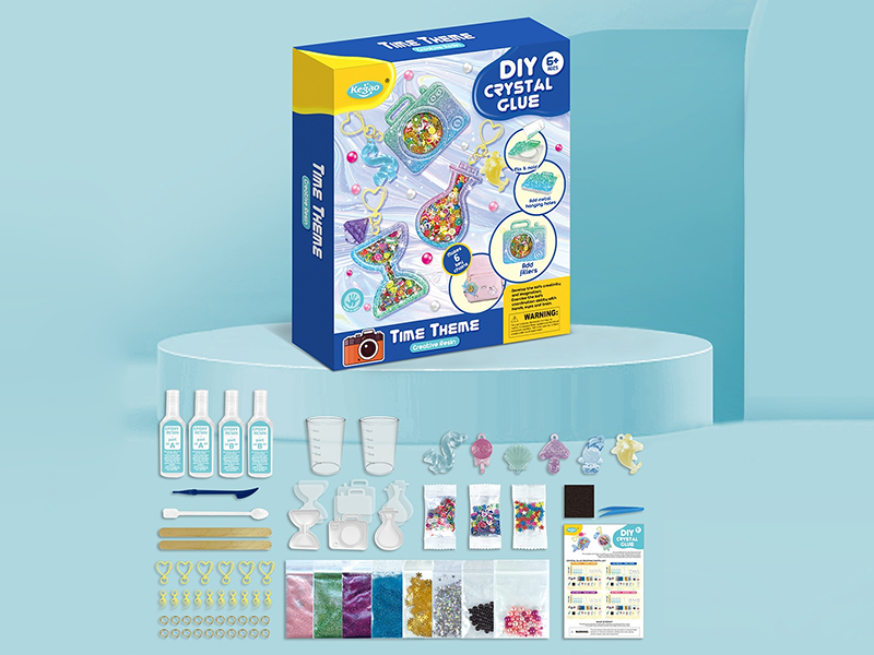 DIY Crystal Glue Time Theme Key Chains