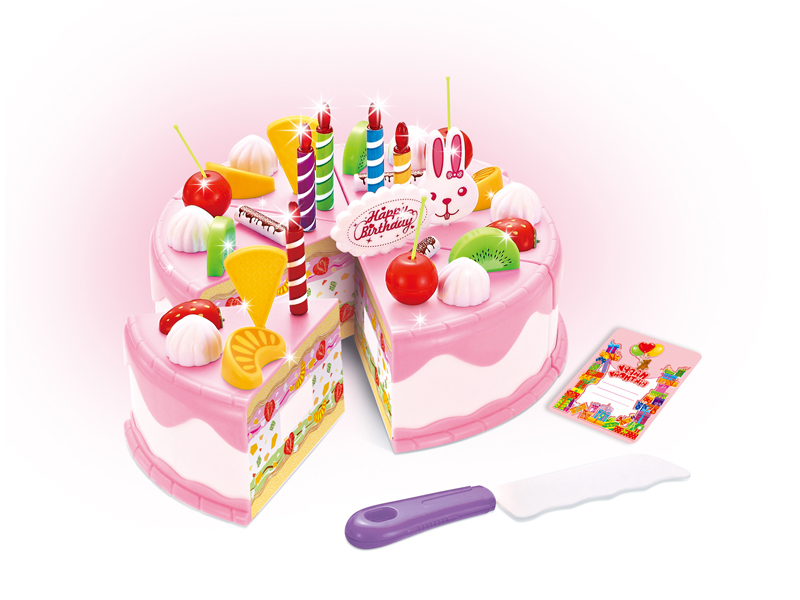 38Pcs Cuttable Simulated Birthday Cake (Pink)