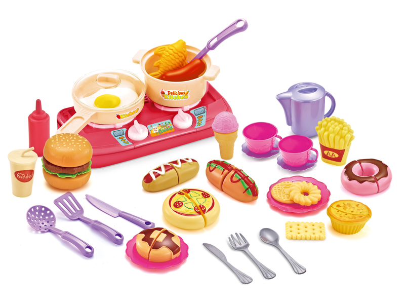 39Pcs Stove Tableware With Hamburger Bread Set