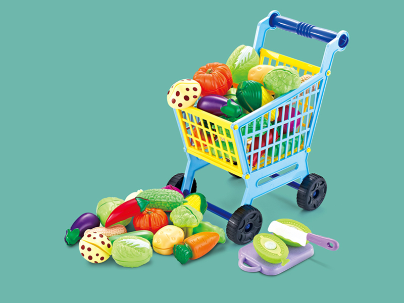 33Pcs Cart Tableware With Vegetables (Blue)