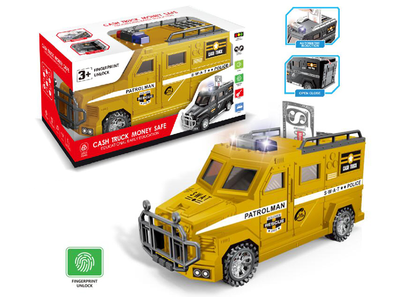 Golden SWAT Police Car Money Safe