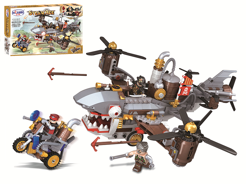 Steam Shark Plane Building Blocks 536pcs