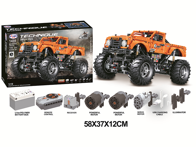 Remote Control Monster Truck Building Blocks 1492pcs