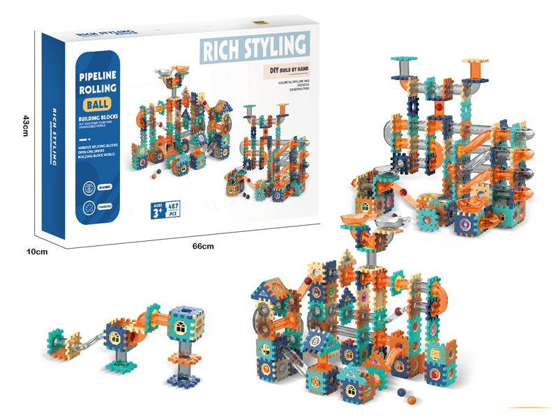 487PCS Ball Track Block