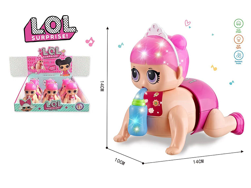 B/O Crawling Baby(Light And Music)6pcs