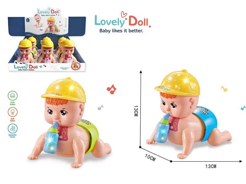 B/O Crawling Baby(Light And Music)6pcs