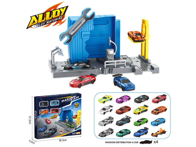 4Pcs Repair Shop Alloy Car Set