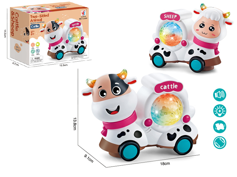 B/O Go And Bump Cartoon Cow/Sheep