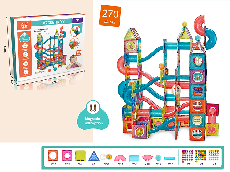 7.5cm Track Roll Ball Magnetic Building Blocks 270pcs