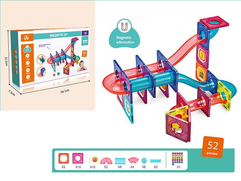 7.5cm Track Roll Ball Magnetic Building Blocks 52pcs