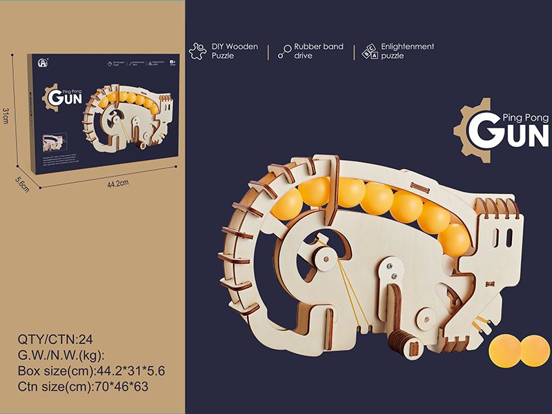 DIY Wooden Puzzle - Ping-Pong Ball Gun